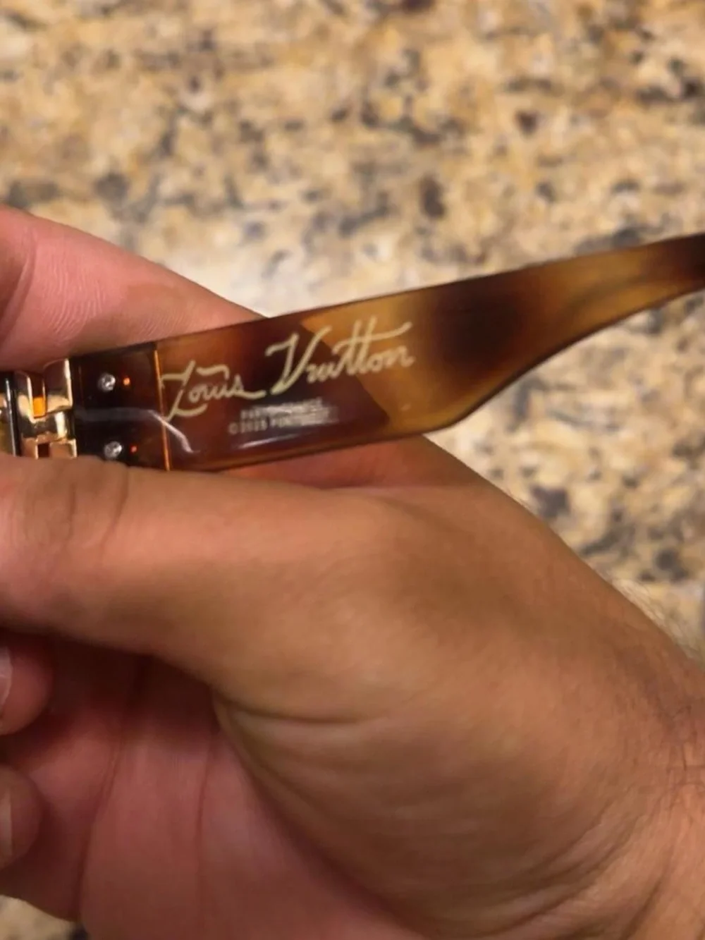 Louis Vuitton Olive Tortoise Square Frame Sunglasses